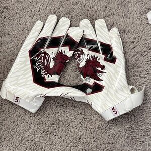 USC COLUMBIA SC White and Black Football Gloves
